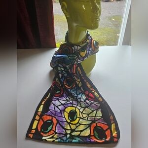 Cedric Brochier Soieries Stained Glass Scarf Silk Blend Floral Made In France